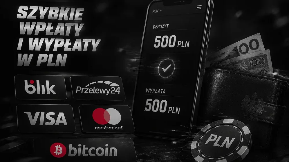 logotypy BLIK, Przelewy24, Visa, Mastercard, Bitcoin